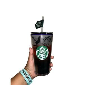 2022 Starbucks 16oz NEW Raven's Perch Glow in the Dark Tumbler with Stickers
